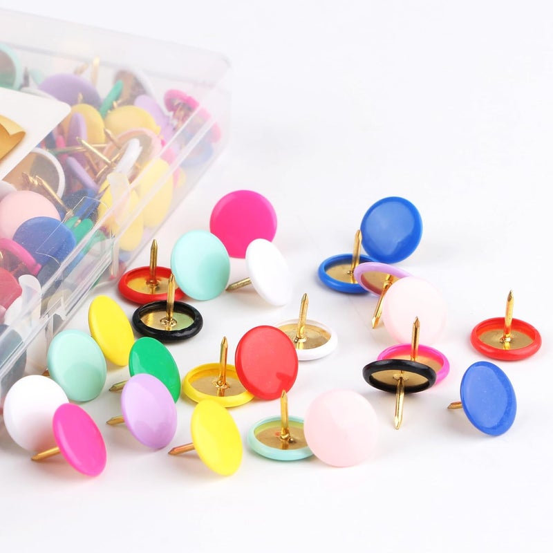 Yalis Thumb Tacks 400-count, Colors Plastic Roundness Push Pins Decorative Tacks for Corkboard (Colorful) - Image 4